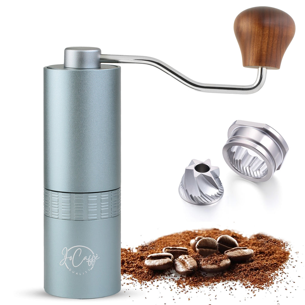 JoCaffè Manual Coffee Grinder, Stainless Steel Conical Burr, Portable, Adjustable